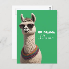 Postal No Drama Llama Funky Alpaca Gafas de sol Verde