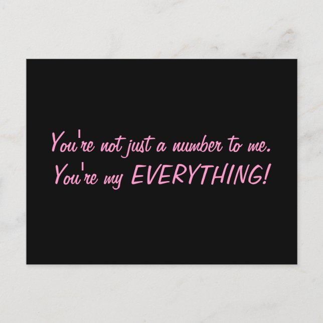 Postal "No eres sólo un número para mí" (Anverso)