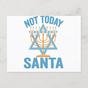 Postal No es Hoy Santa Fiesta Judía de Hanukkah Menorá