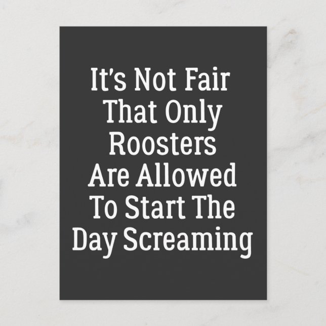 Postal no es justo que sólo se les permita a los gallos (Anverso)