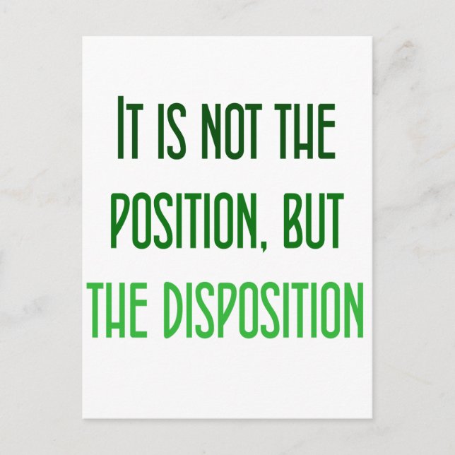 Postal No es la posición, sino la disposición (Anverso)