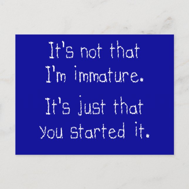 Postal No es que sea inmadura (Anverso)