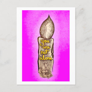 Postal No estás sola cita de amistad que ama PINK