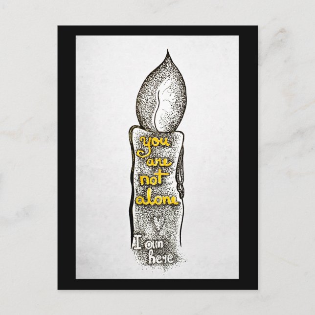 Postal No estás solo, estoy aquí cita de amistad (Anverso)