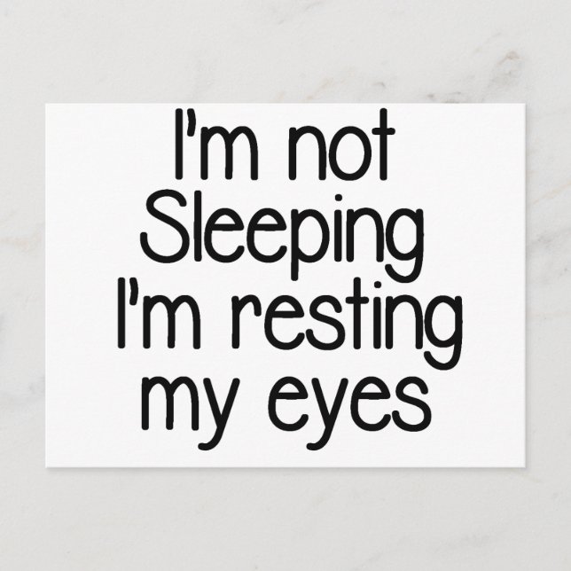 Postal No estoy durmiendo divertido (Anverso)