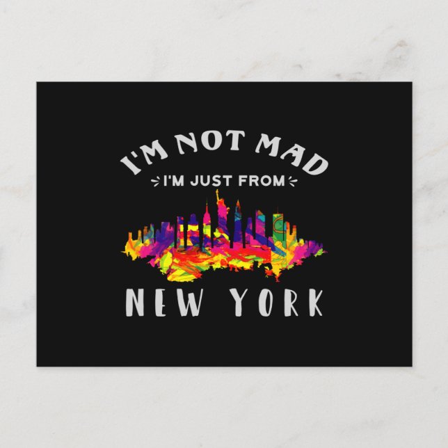 Postal No estoy enfadado, solo soy de Nueva York. (Anverso)