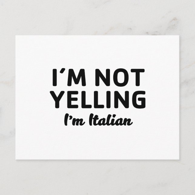 Postal No estoy gritando soy italiano (Anverso)