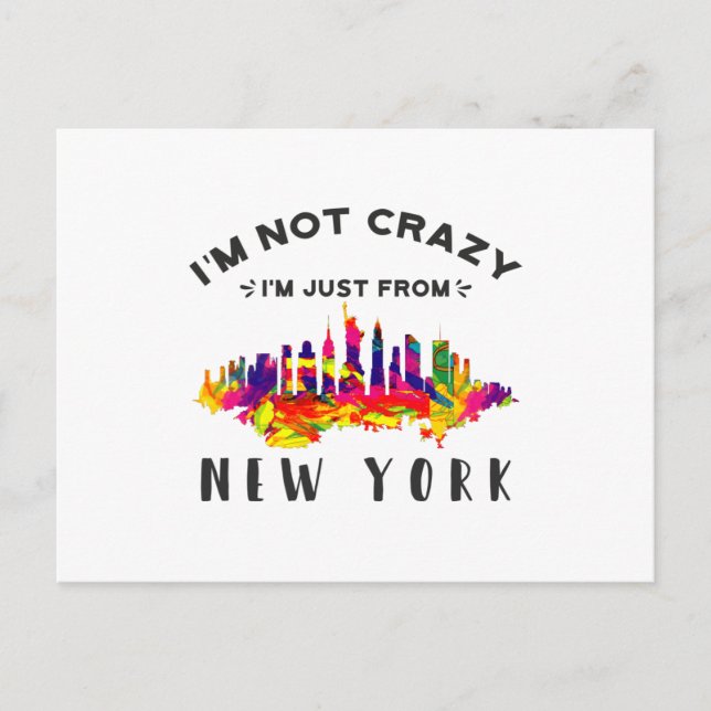 Postal No estoy loco, solo soy de Nueva York (Anverso)