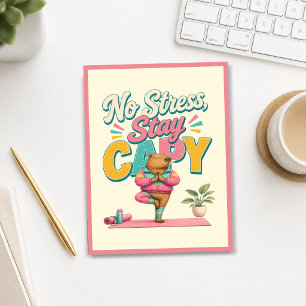 Postal ¡No Estrés, Quédate Capy! Yoga Chill Capybara