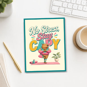 Postal ¡No Estrés Quédate Capy! Yoga Chill Capybara