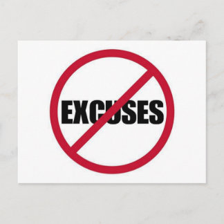 POSTAL NO EXCUSAS EL SÍMBOLO DE RÓTULO MOTIVACIONAL EN BL