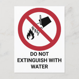 Postal No Extinguir Con Agua, Rótulo De Prohibición