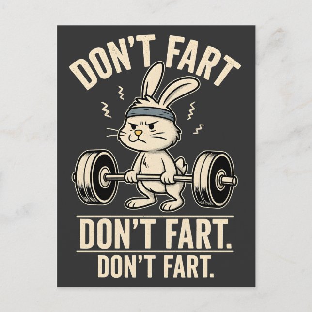 Postal 🏋️ ‍ ♂️ No fastidiar conejo - Humor divertido par (Anverso)