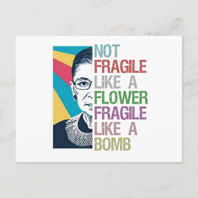 Postal No frágil como una flor frágil como una bomba (Anverso)