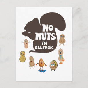 Postal No frutos secos soy alérgico Conciencia de la aler