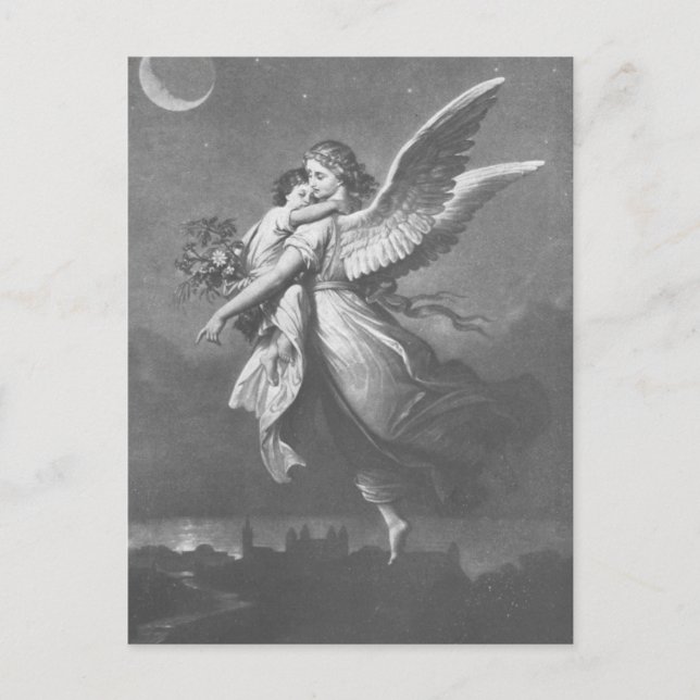 Postal "No fue un ángel que visitó la tierra verde". (Anverso)
