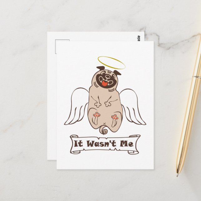 Postal No fue una cita graciosa de ángel pug de mí (Anverso/Reverso In Situ)