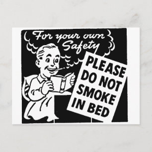 Postal No fumar en la cama