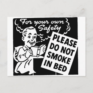 Postal No fumar en la cama