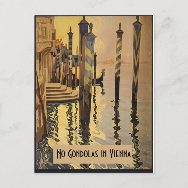 Postal No góndolas Viena vintage Venecia (Anverso)