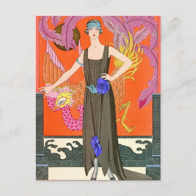 Postal No gracias por George Barbier (Anverso)