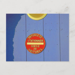 Postal No hay aparcamiento en el Rótulo francés Puerta de