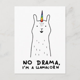 Postal No hay drama, soy una Llamacorn