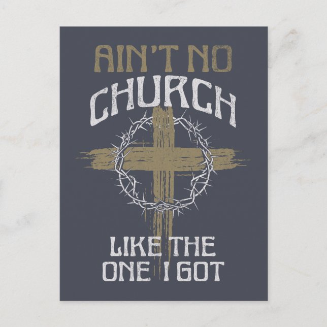 Postal No hay iglesia como la que tengo diseño de texto (Anverso)