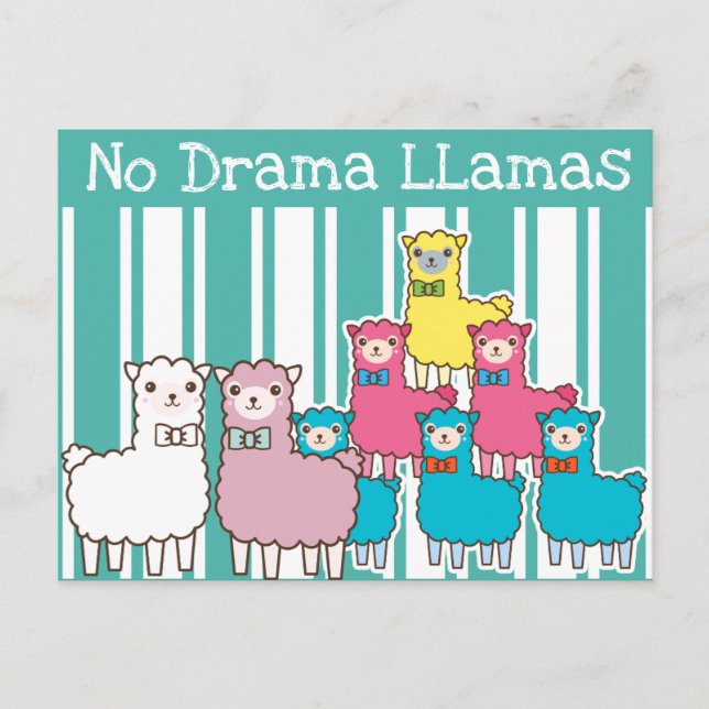 Postal No hay llamas dramáticas (Anverso)