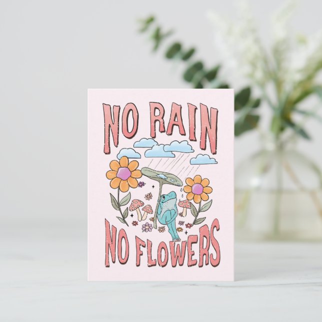 Postal No hay lluvia ni flor (Anverso de pie)