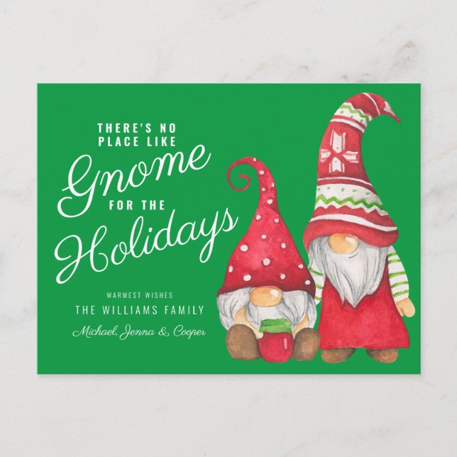 Postal No hay lugar como Gnome para las vacaciones (Anverso)