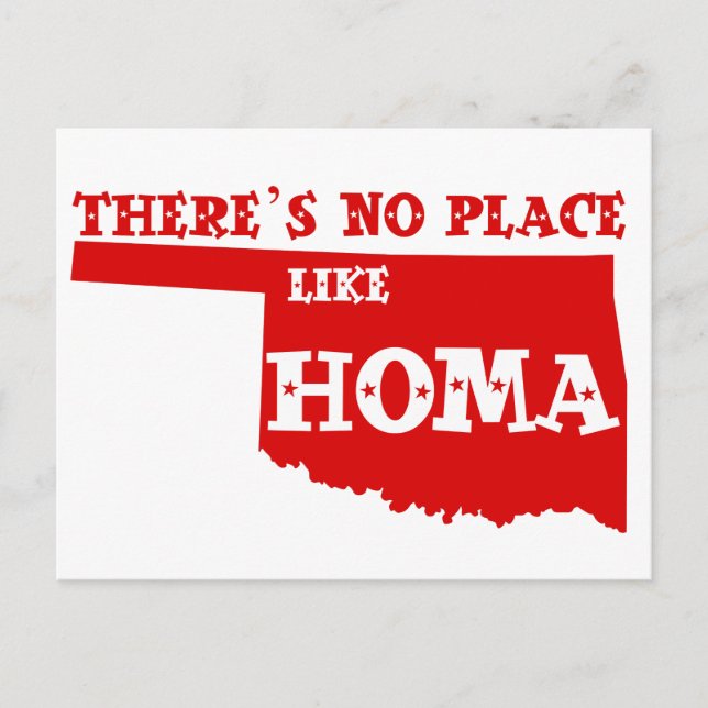 Postal No hay lugar como Homa Oklahoma (Anverso)