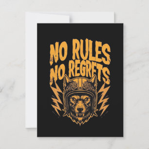 Postal No hay reglas, no hay arrepentimientos. Gráfico de