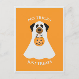Postal No hay trucos que solo trate a perro de Halloween