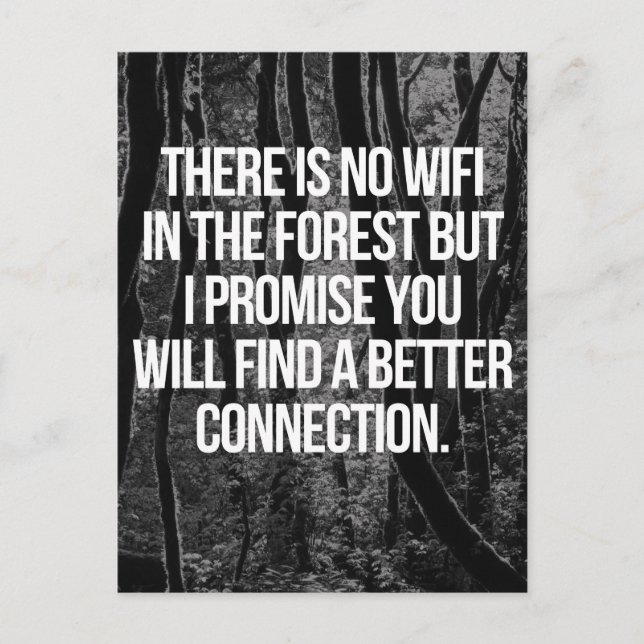 Postal No hay WiFi en el bosque (Anverso)