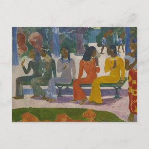 Postal No iremos al mercado hoy por Gauguin