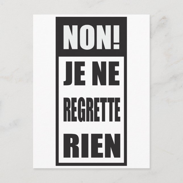 Postal ¡No! Je ne regrette rien (Anverso)