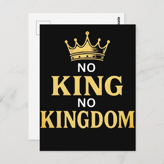 Postal No Kings Protest Sign Vertical 2025 (Anverso / Reverso)