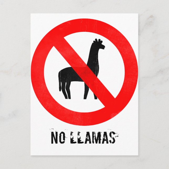 Postal No llamas (Anverso)
