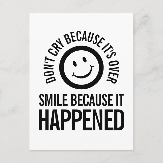 Postal No llores porque se acabó de sonreír. (Anverso)