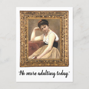 Postal "No más adultos hoy", divertida ventisca