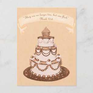 Postal No más de 2 pero 1 Flesh~Boda Pastel de Escritura