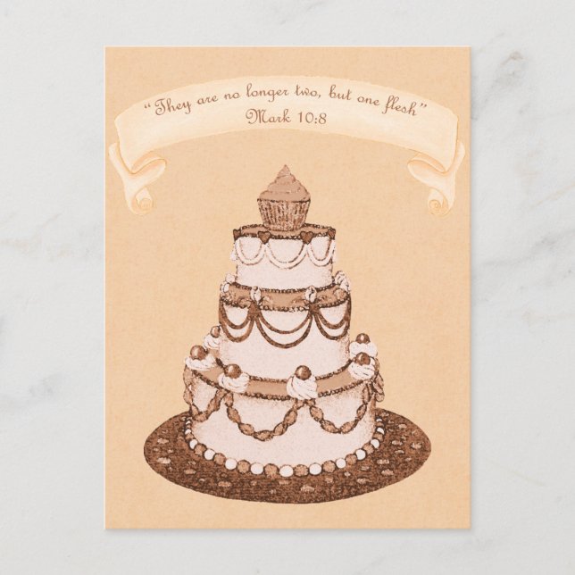 Postal No más de 2 pero 1 Flesh~Boda Pastel de Escritura (Anverso)