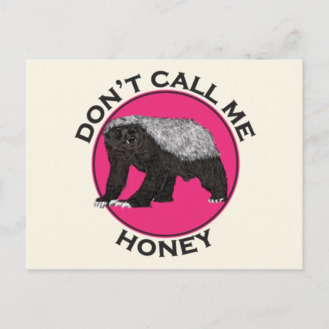 Postal No me llames Honey Badger Badass Arte Feminista Ro (Anverso)