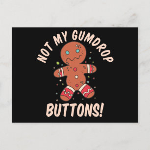 Postal No Mis Botones Gumdrop Gingerbread Man Button Pres