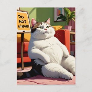 Postal No molestar a la Grasa Gato Funny