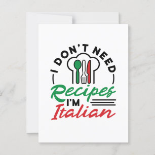 Postal No necesito recetas soy italiano