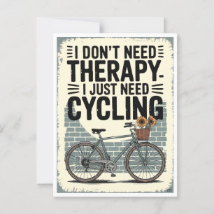 Postal No necesito terapia solo necesito Ciclismo