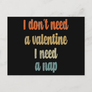Postal No necesito un San Valentín necesito una siesta  C