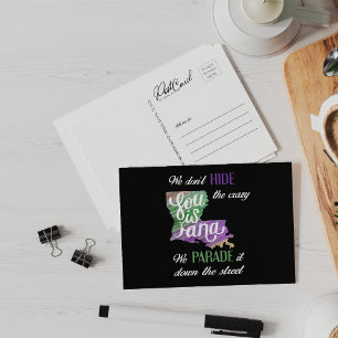 Postal No ocultamos la locura del desfile del Mardi Gras